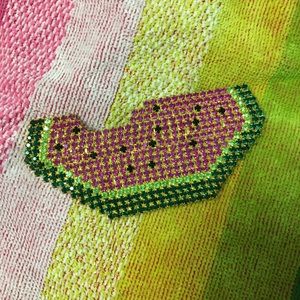 HUGE rhinestone watermelon brooch/pin